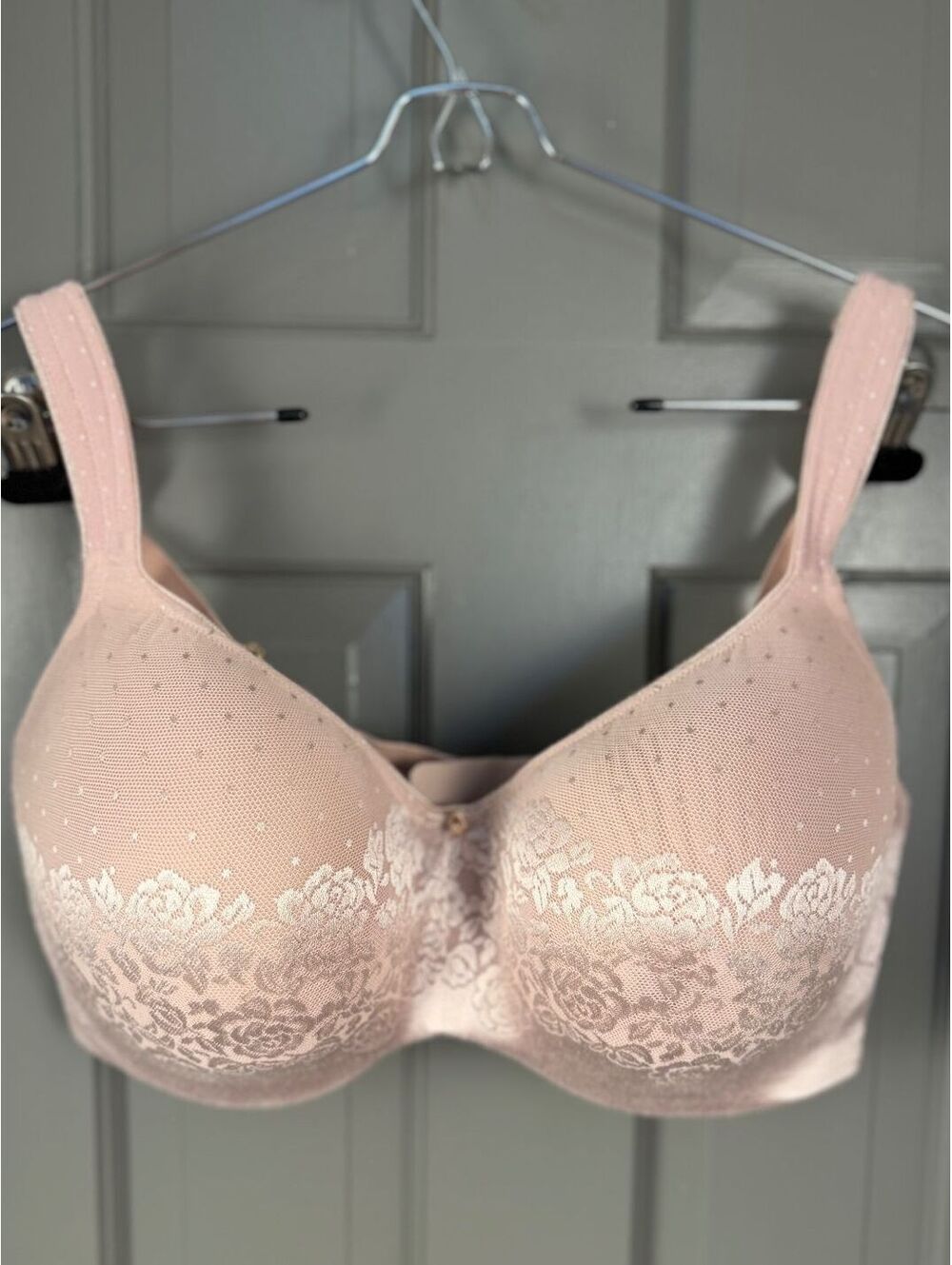Soma Intimates Stunning Support Full Coverage Underwire Bra-Pink/Beige Sz 38G